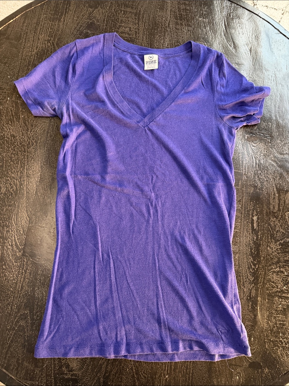 Y2K PINK Victoria's Secret Purple V-Neck Short Sleeve Tee